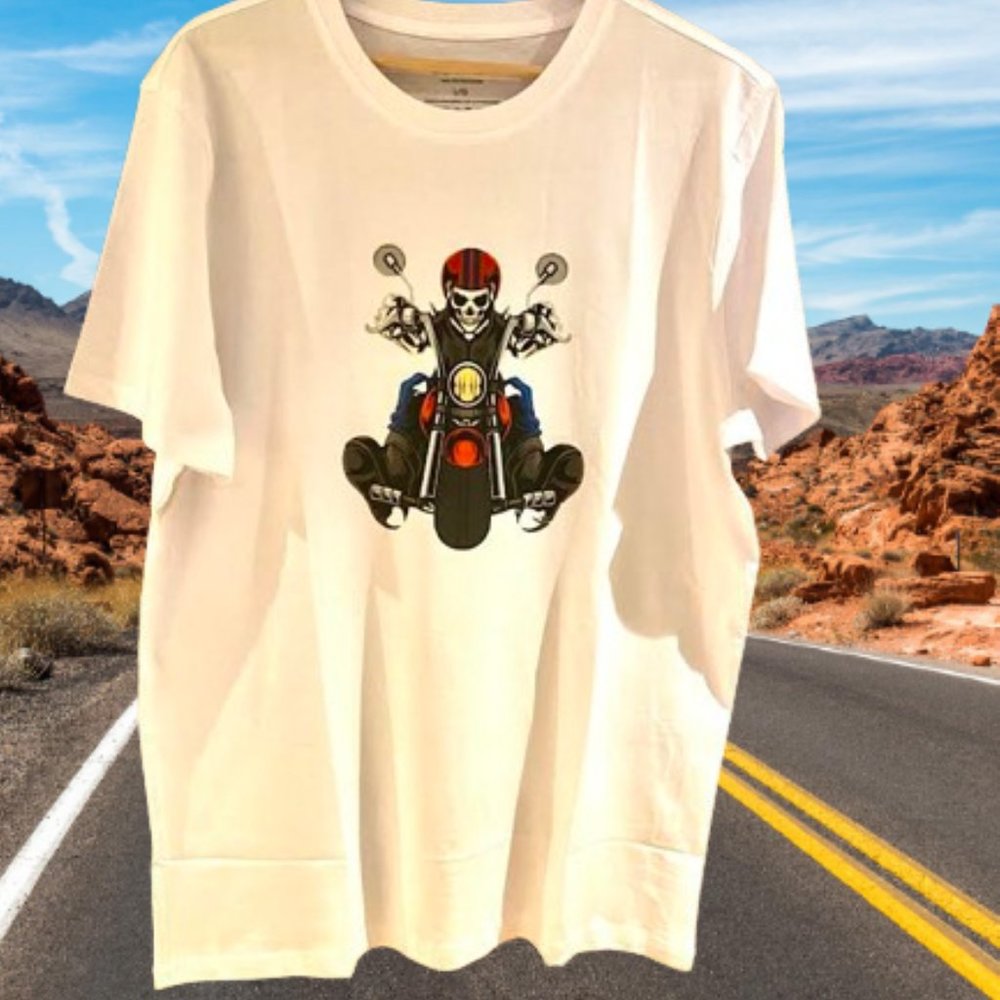 Skull Bike Mens tee from Casa De Loca.  $9.99 shipping discount